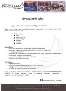 Gyakornoki pozíció a Prémium Hotel Panorámában